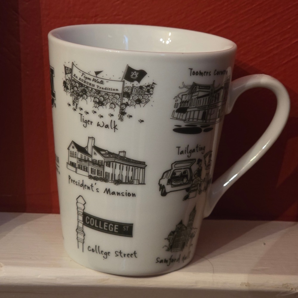 The Dish Auburn University White Mug Susie Allen Tigers War Eagle Alumni Gift